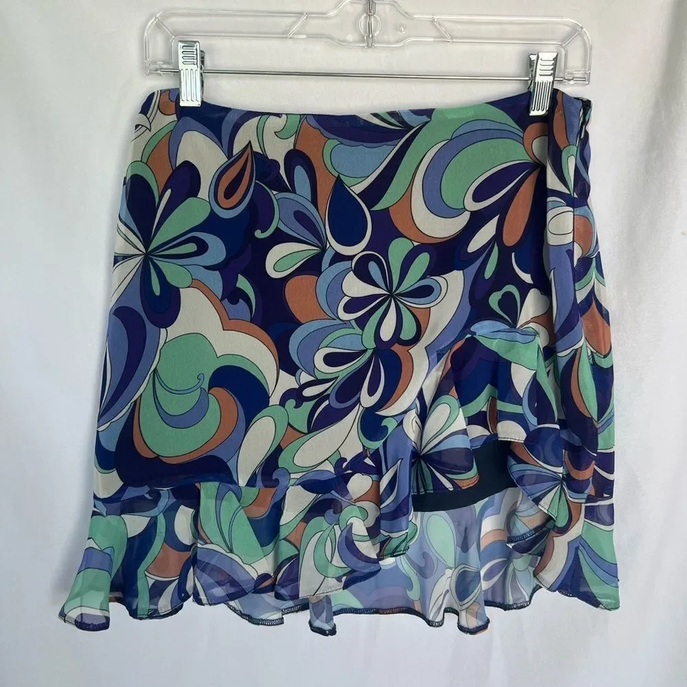 ASOS RUFFLE PRINT MINI SKIRT size 8 - Picture 9 of 11
